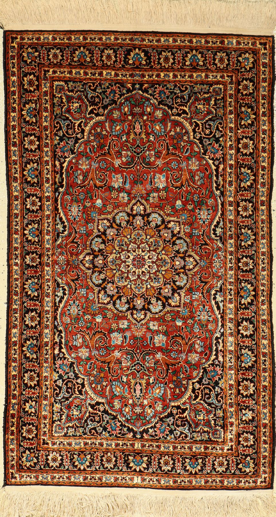 Seiden Kaschmir, Indien, ca. 30 Jahre, Seide Baumwolle, ca. 130 x 75 cm, EHZ: 2