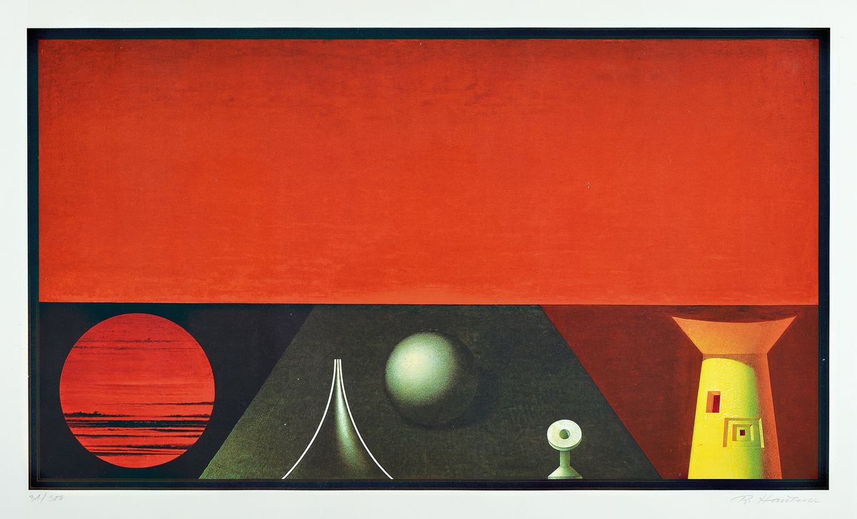 Rudolph Hausner, 1914 - 1995, num. 31/300, Litho, signiert, ca. 42 x 71.5 cm, ca.63 x 91 cm, unter Glas, Rahmen