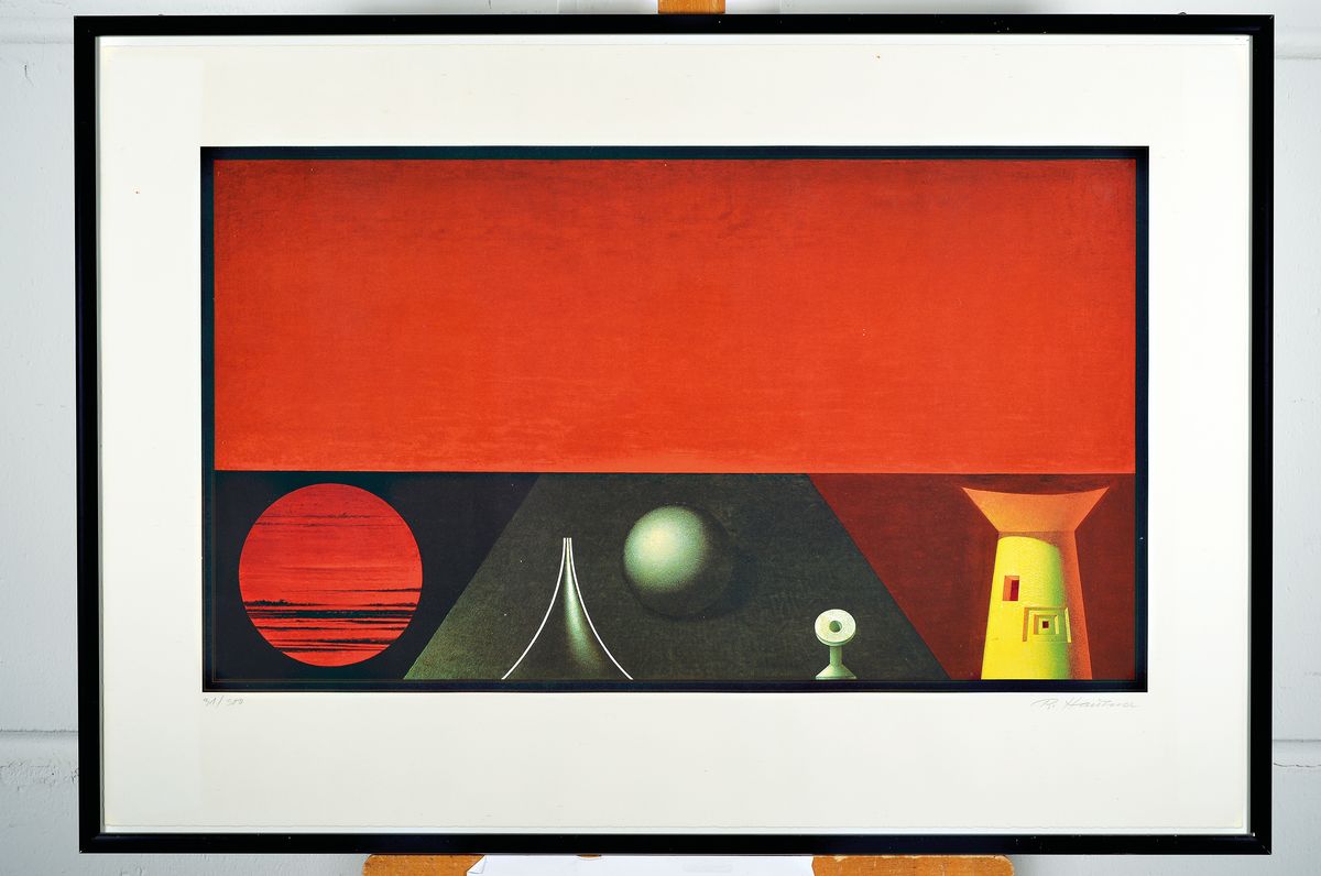 Detail k: Rudolph Hausner, 1914 - 1995, num. 31/300, Litho, signiert, ca. 42 x 71.5 cm, ca.63 x 91 cm, unter Glas, Rahmen