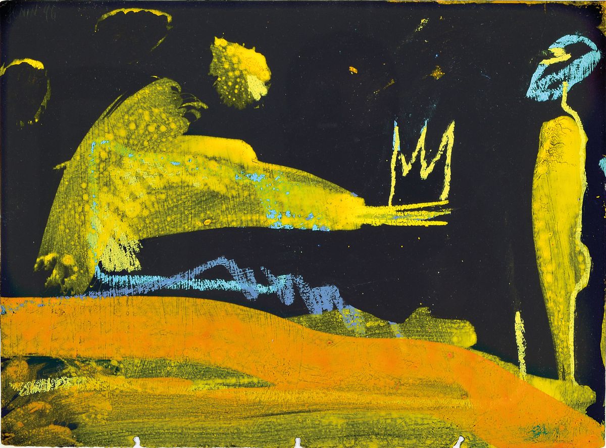 Albrecht Genin, 1945 Oldenburg - Berlin 1913, Mischtechnik, ohne Titel, re. u. monogrammiert , ca. 31x 42 cm, ägyptisierende Darstellung, Rahmen ca. ...