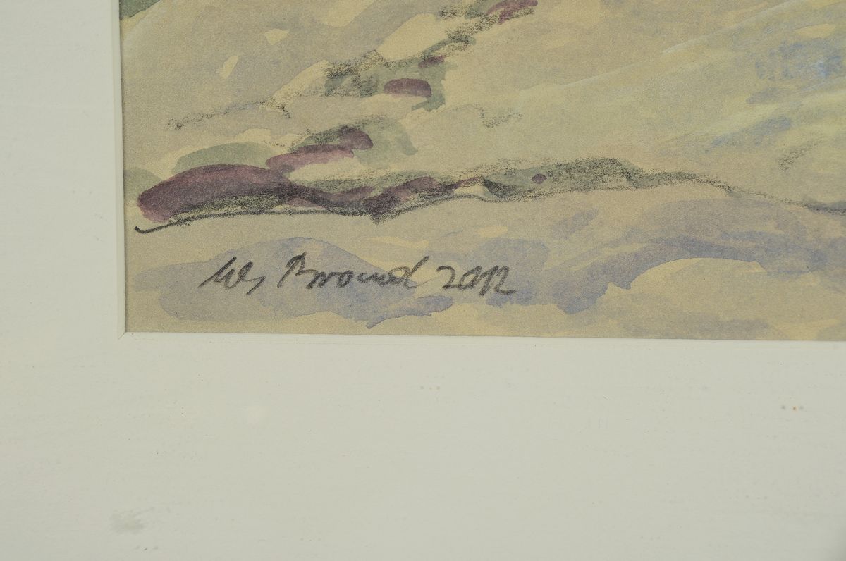 Detail a: Werner Brand, geb. 1933, Winterliche Agrarlandschaft, Aquarell auf Papier, links unten signiert und dat. 2012, ca. 21x27cm, PP,u.Gl., R.