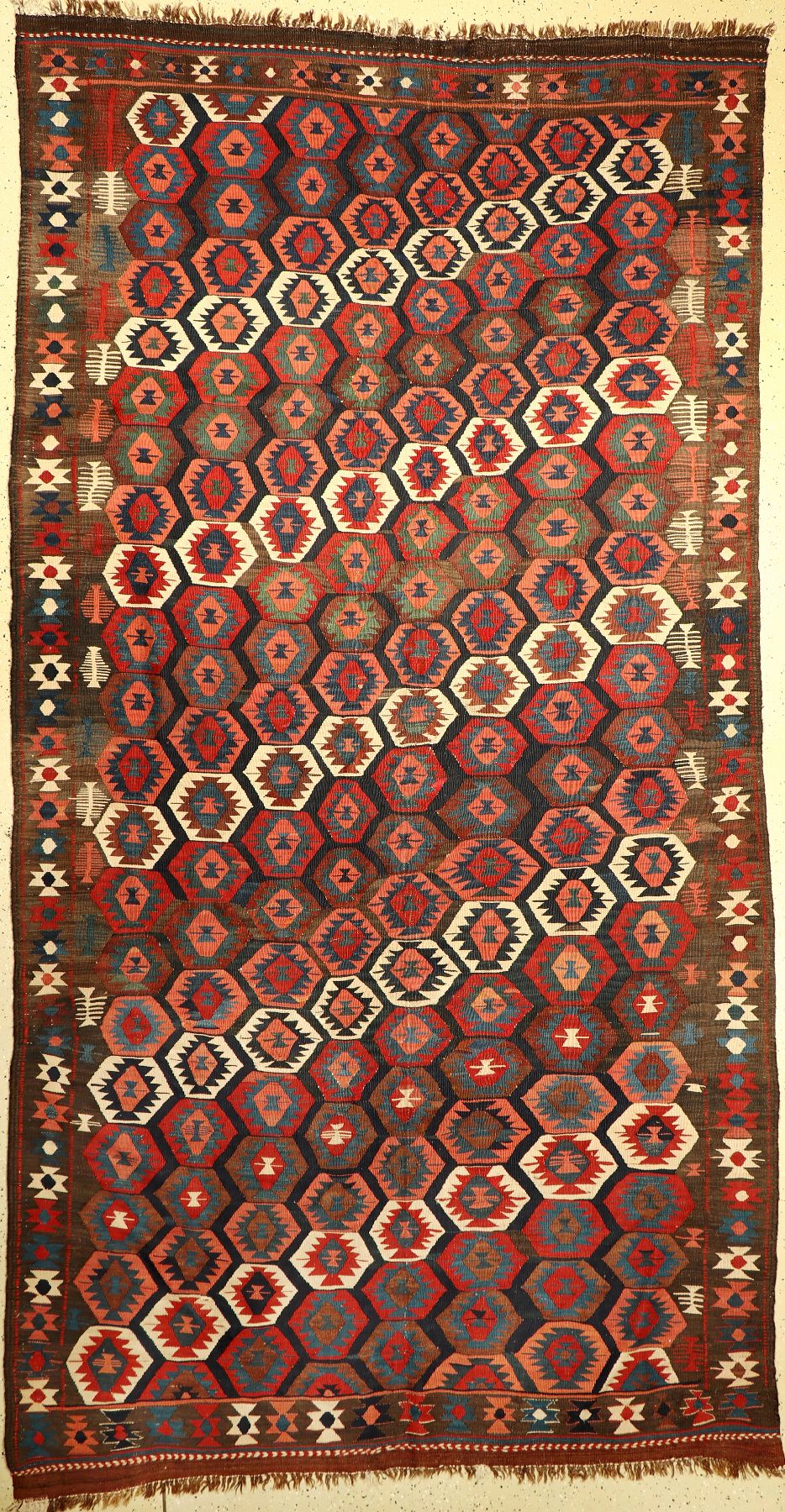 Weramin Kelim, Persien, um 1920, Wolle auf Baumwolle, ca. 355 x 180 cm, EHZ: 2
