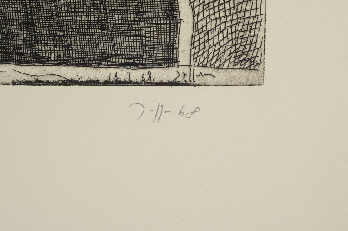Detail a: Horst Janssen, 1929-1995, Liebling, RAdierung von 1968, signiert und dat., num. 11/20, ca. 49x39cm, Blattgr. ca. 75x54cm, u.Gl., R. ca. 85x63cm