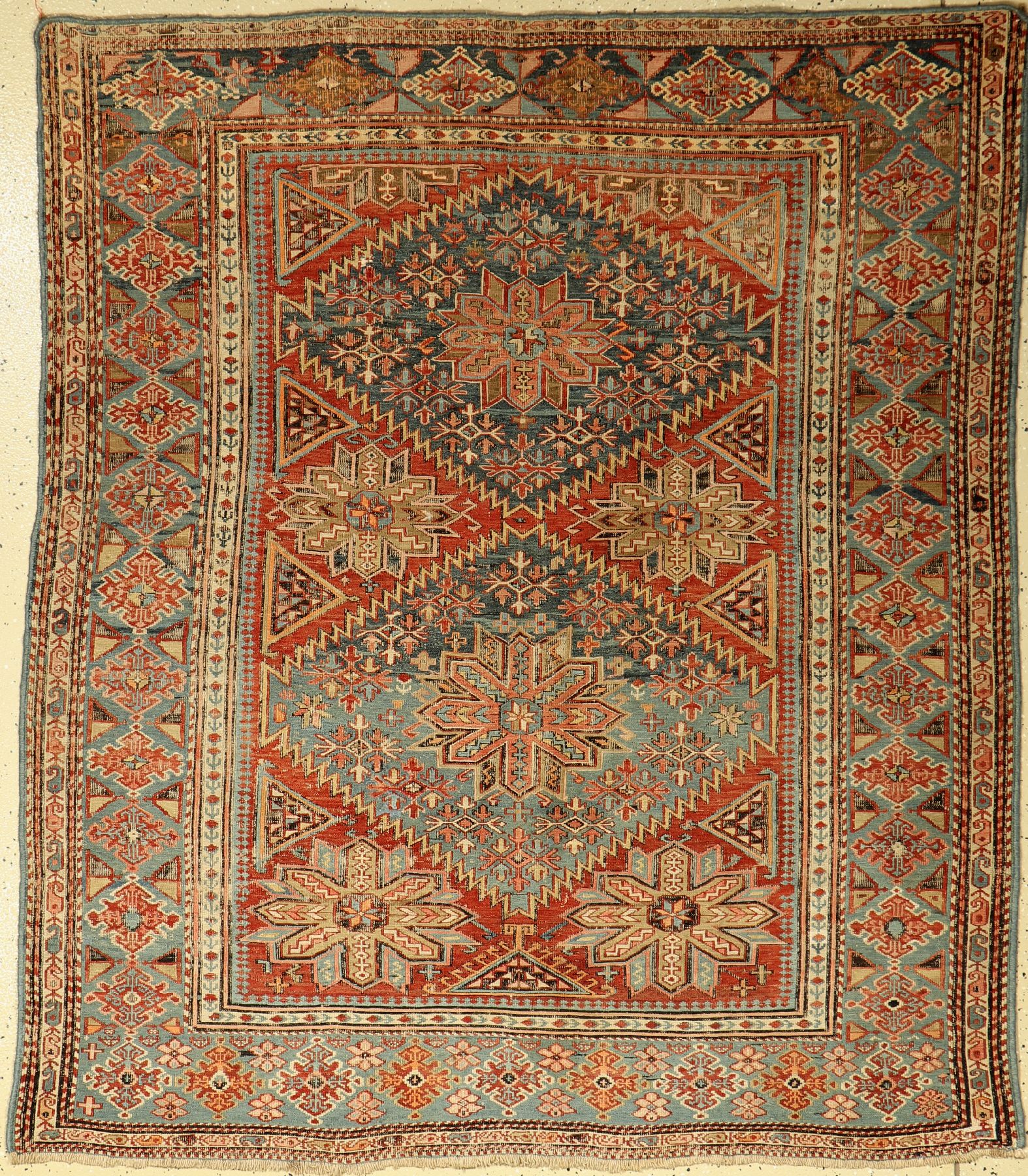 Sumakh antik, Kaukasus, ende 19.Jhd, Wolle auf Wolle, ca. 165 x 144 cm, EHZ: 3(seltenes Kleinformat)