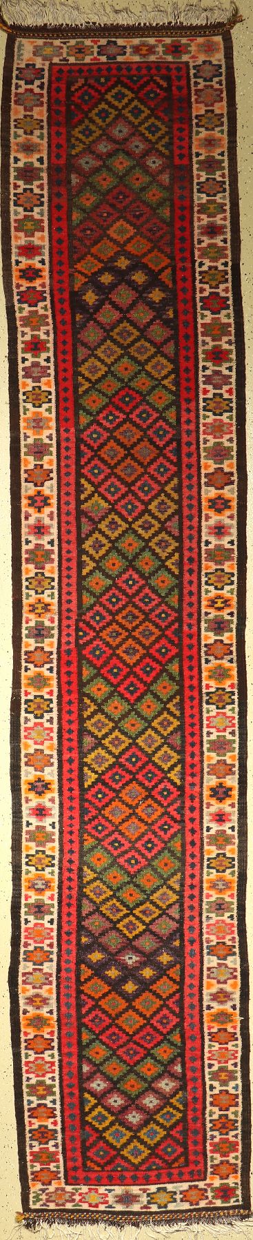 Kelim, Persien, ca. 50 Jahre, Wolle auf Baumwolle, ca. 423 x 80 cm, EHZ: 2-3