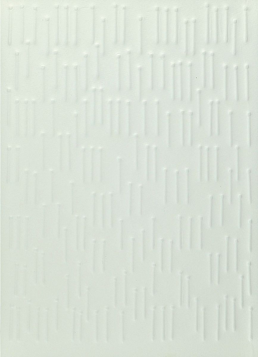 Günther Uecker, geb. 1938, Präge-druck Nägel,handsigniert, rückseitig und dat- 75, ca. 32 x 23 cm, unter Glas, Rahmen: 55 x 45.2 cm