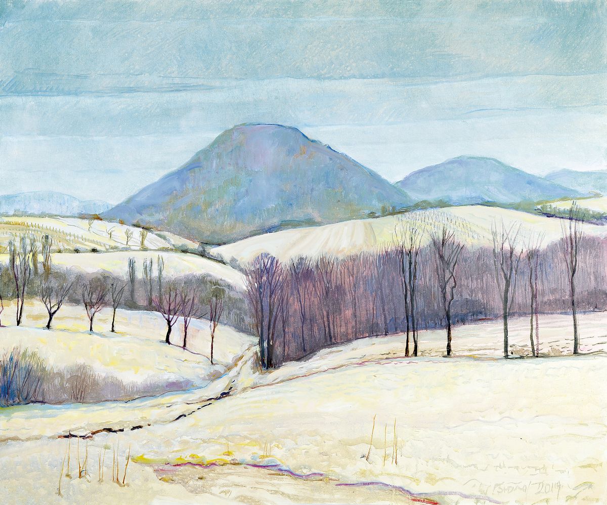 Werner Brand, geb. 1933, Winterlandschaft in der Pfalz, Öl/Lwd, rechts unten signiert und dat. 2019, ca. 70x85cm, R.