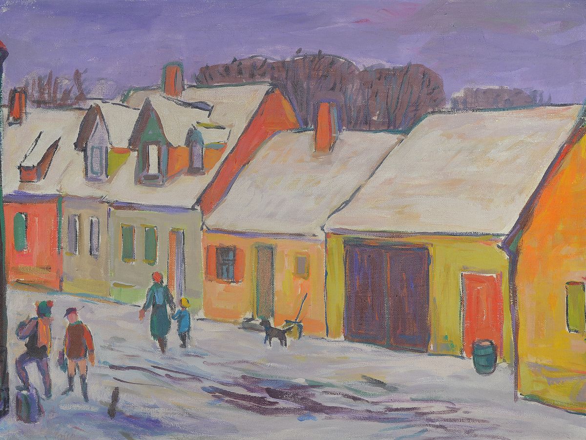 Friedrich Jossé, 1897 Wolfstein-1996 Speyer,Der St. Klara Klosterweg in Speyer im Winter, Öl/Hartfaser, links unten schwer lesbar signiert, ca. ...