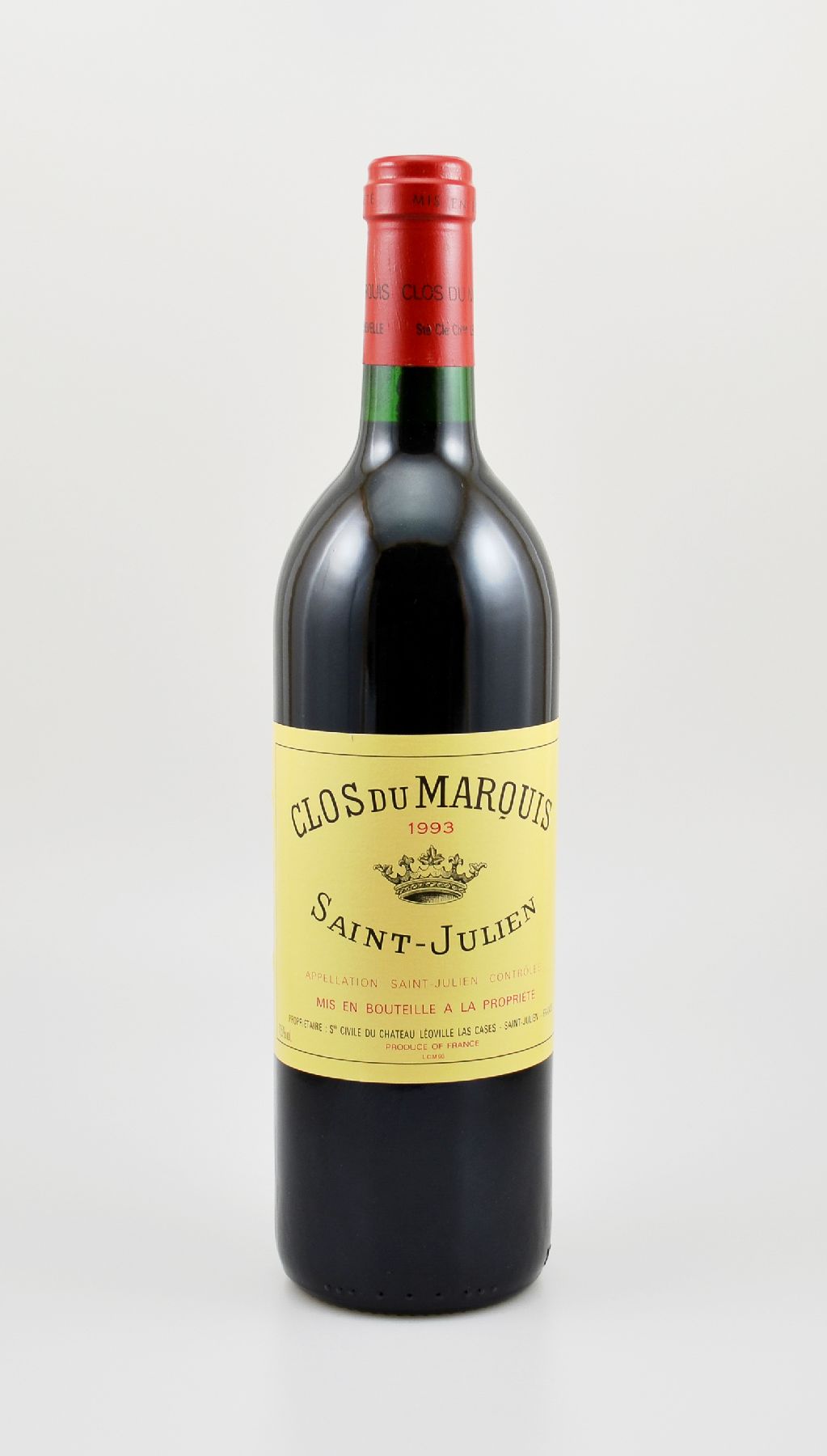 1 Flasche 1993 Clos du Marquis, Saint-Julien, 2. Wein von Chateau Leoville- Las Cases, ca. 75 cl, 12,5 % Vol., Füllstand: ca. into neck, ...
