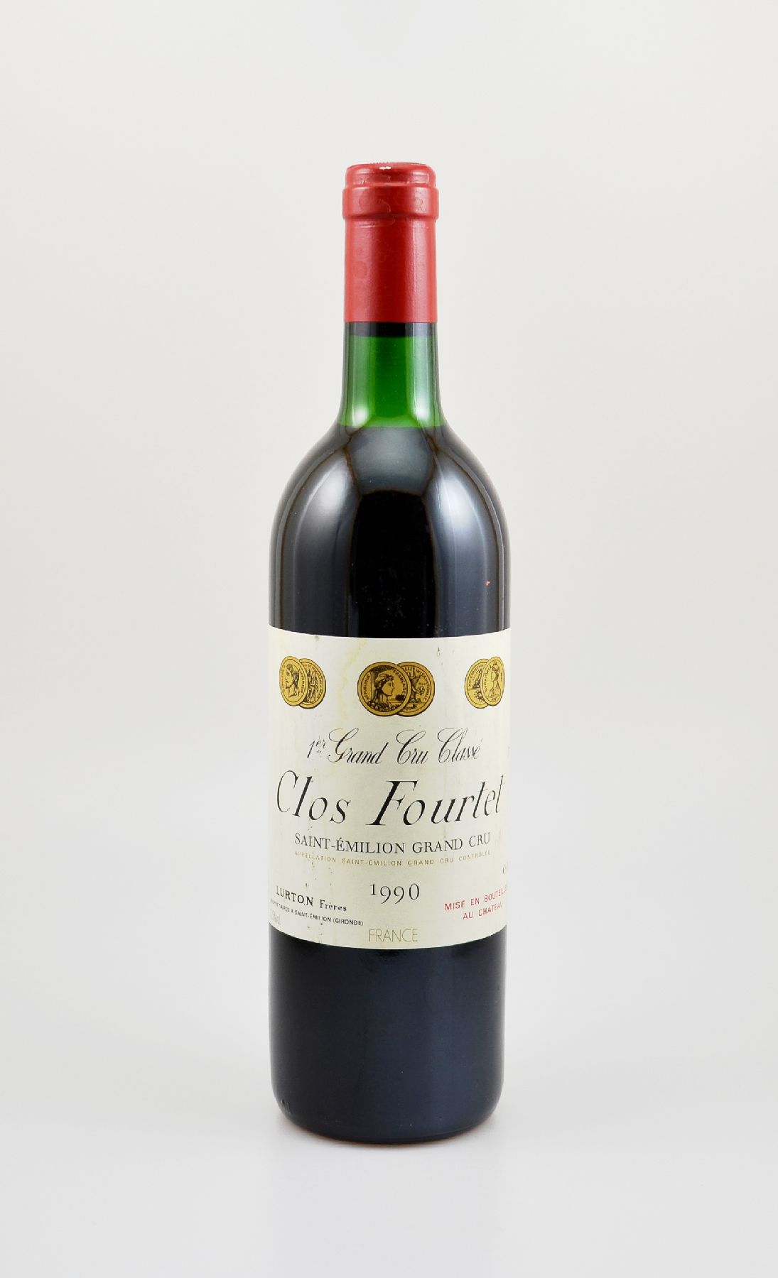 1 Flasche 1990 Clos Fourtet, Saint-Emilion Grand Cru, 1er Grand Cru Classe, ca. 75 cl, 12,5 % Vol., Füllstand: ca. top shoulder, Etikett l. ...