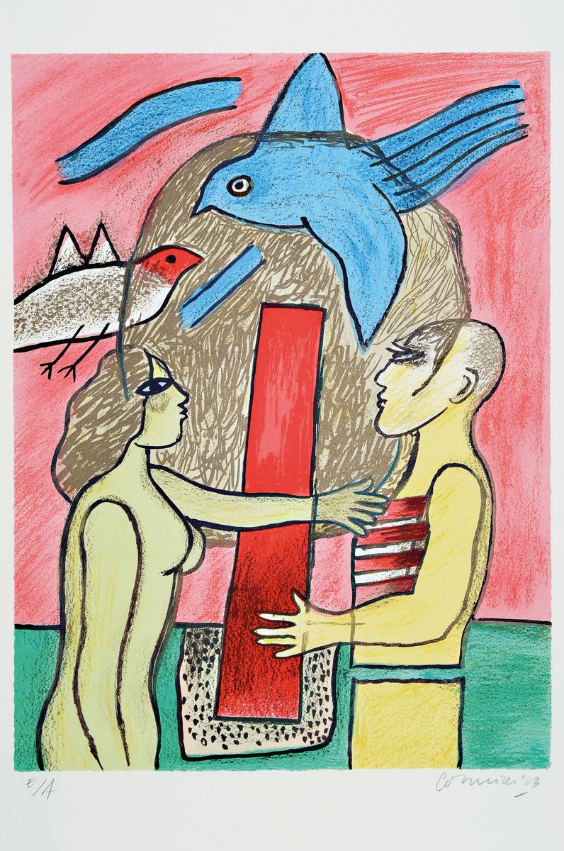 Corneille, 1922-2010, drei Farblithographien, alle handsigniert, alle bez. e.a., Blattgr. ca. 40x30cm, 43x35cm, 50x40cm