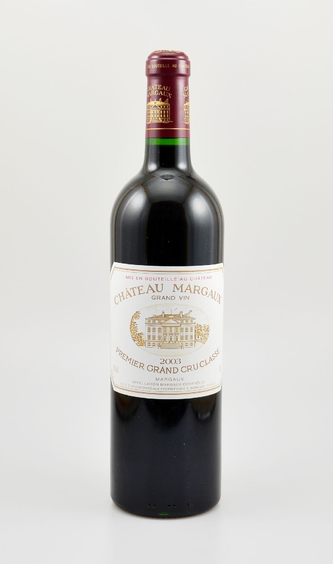 1 Flasche 2003 Chateau Margaux, Margaux, Premier Grand Cru Classe, 75 cl, 13 % Vol., Füllstand: into neck, hervorragender Erhaltungszustand, ...