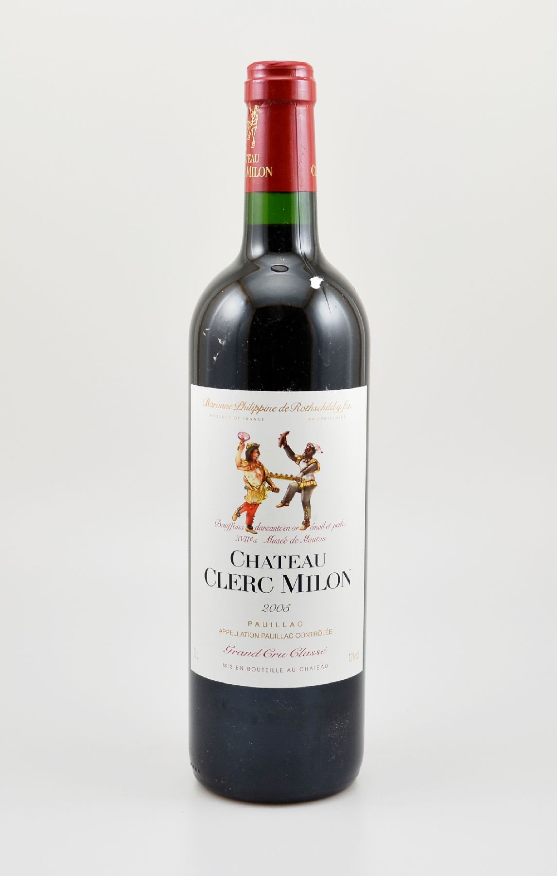 1 Flasche 2005 Chateau Clerc Milon, Pauillac, Grand Cru Classe, ca. 75 cl, 13 % Vol., Füllstand: ca. into neck, guter Erhaltungszustand, ...