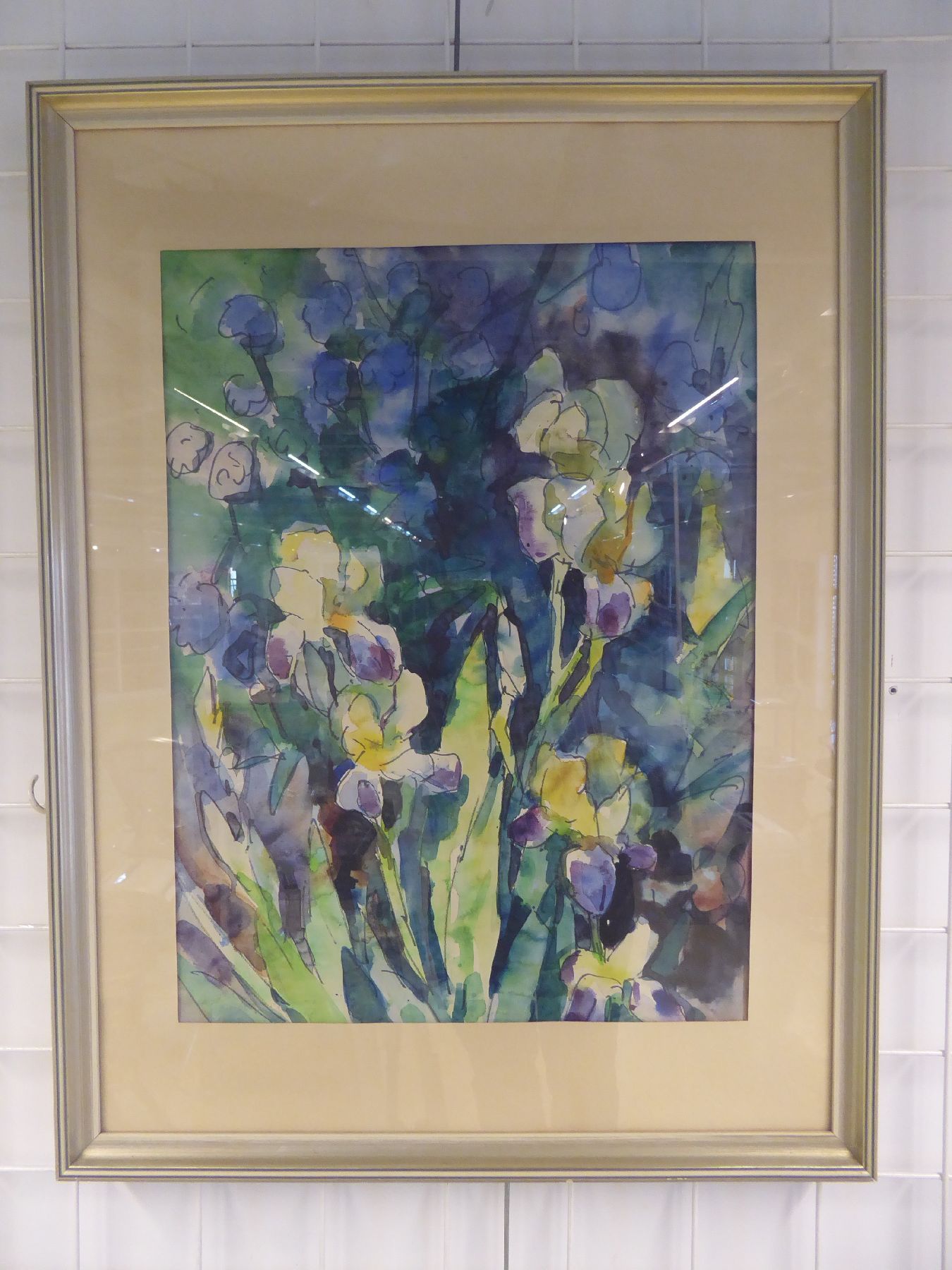 Detail a: Gerhard Sperling, 1908-1975, 2 Aquarelle: Rittersporn im Garten und Schwertlilien, Aquarelle auf Papier, ca. 45x60cm bzw. 60x45 cm, beide PP, u.Gl., ...