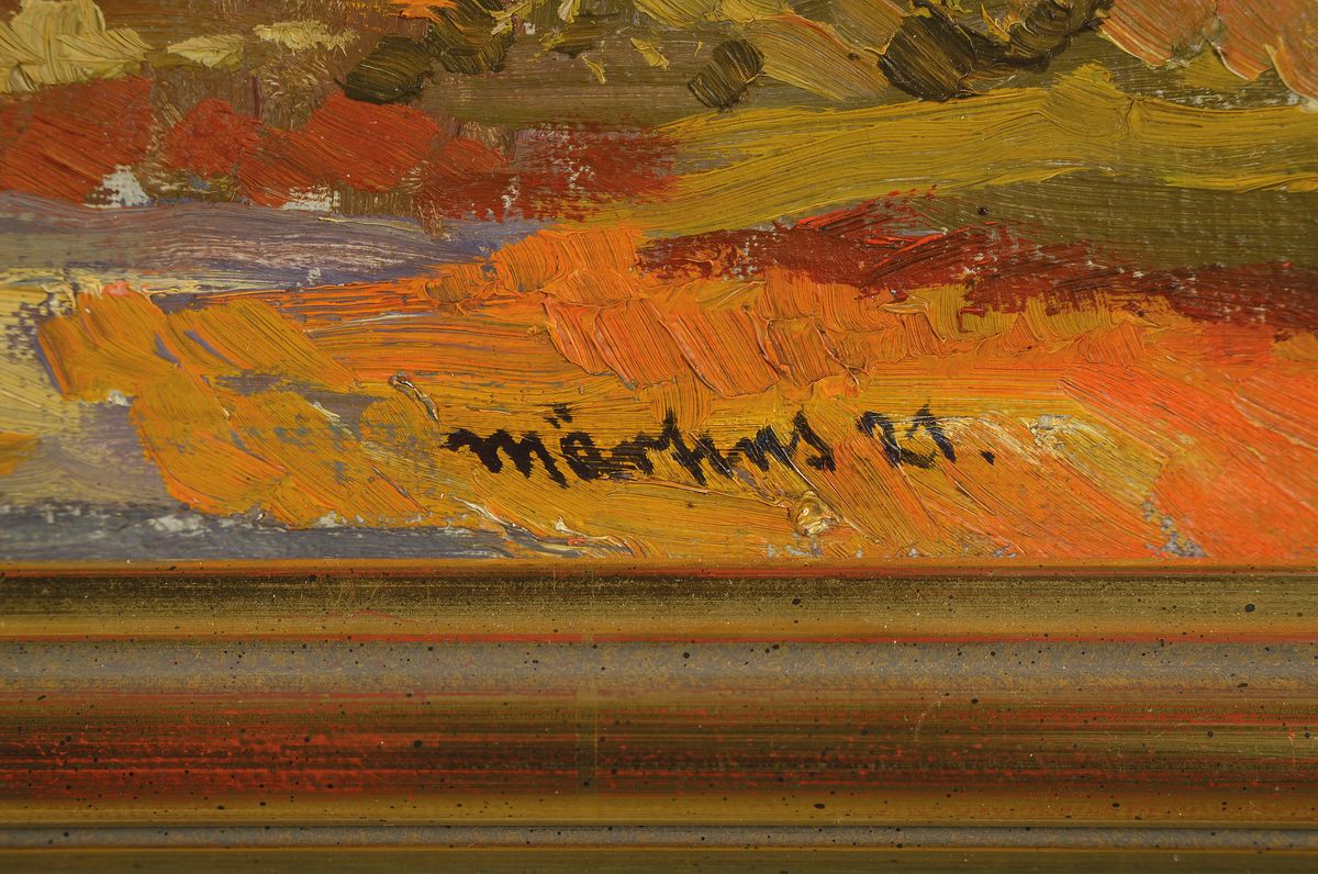 Detail a: Max Maertens, 1887 Braunschweig-1970 Gstadt am Chiemsee, "Spätsommer im Englischen Garten", Öl/Lwd, restauriert, rechts unten signiert u. ...