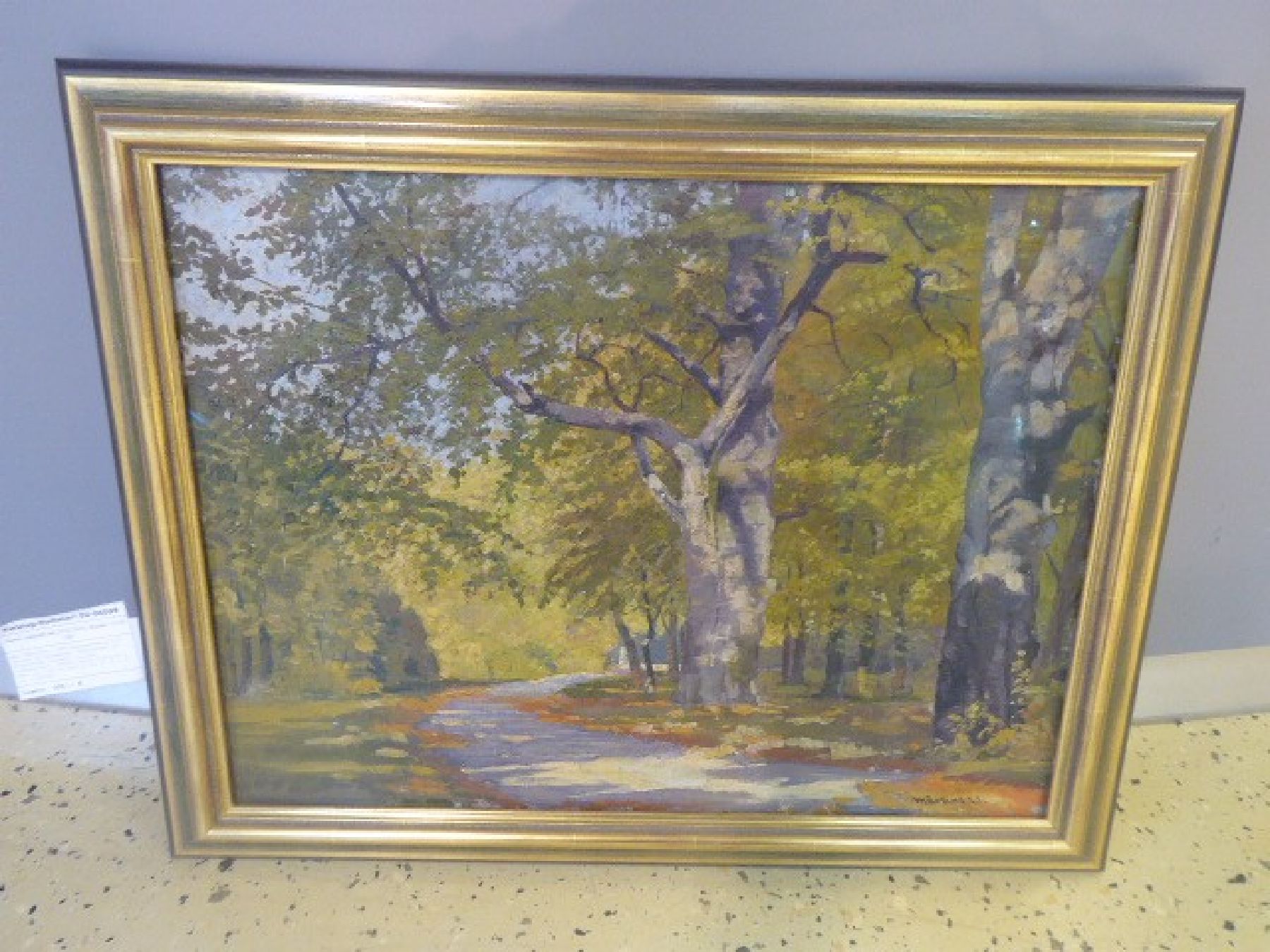 Detail b: Max Maertens, 1887 Braunschweig-1970 Gstadt am Chiemsee, "Spätsommer im Englischen Garten", Öl/Lwd, restauriert, rechts unten signiert u. ...