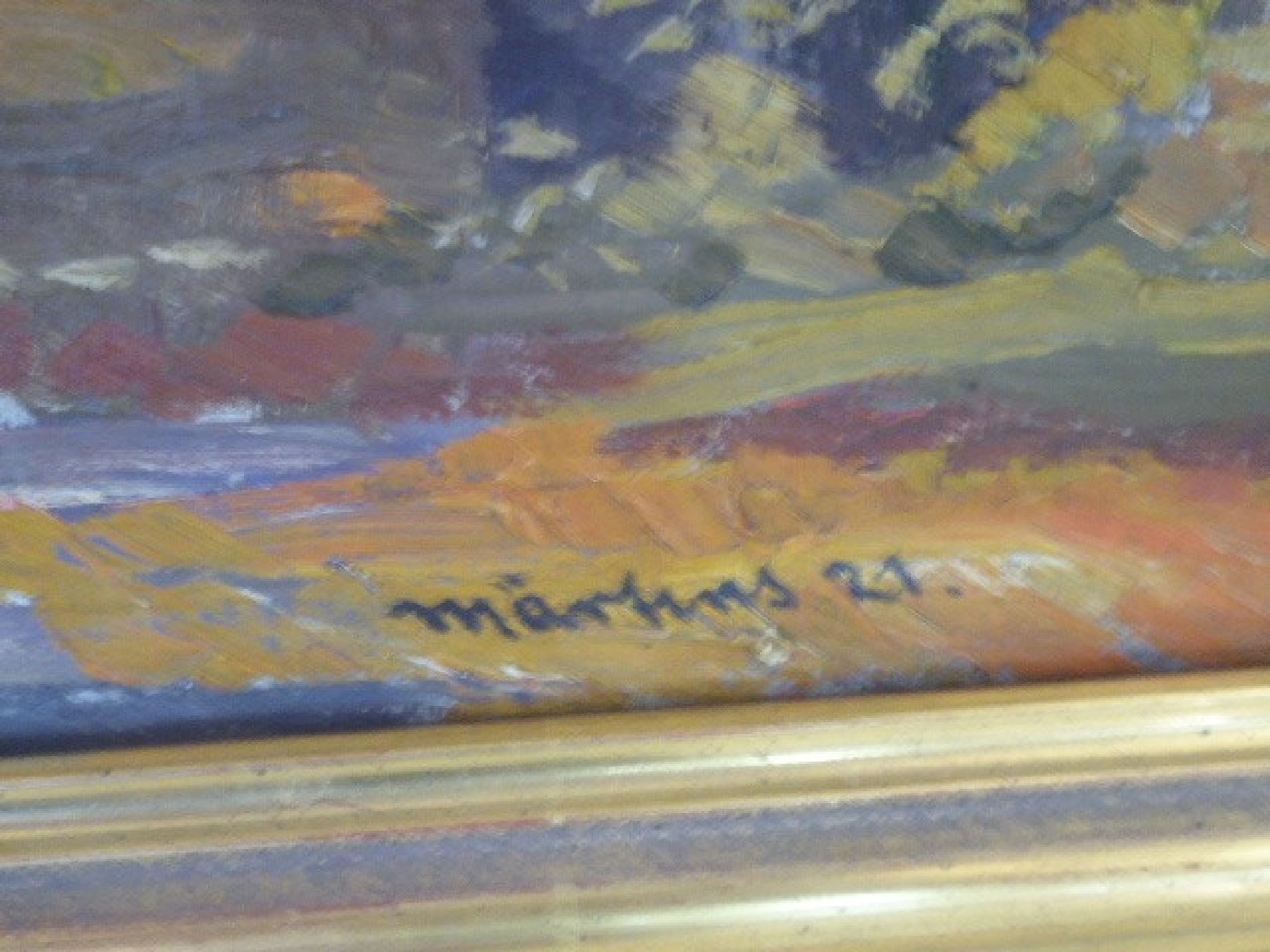 Detail c: Max Maertens, 1887 Braunschweig-1970 Gstadt am Chiemsee, "Spätsommer im Englischen Garten", Öl/Lwd, restauriert, rechts unten signiert u. ...