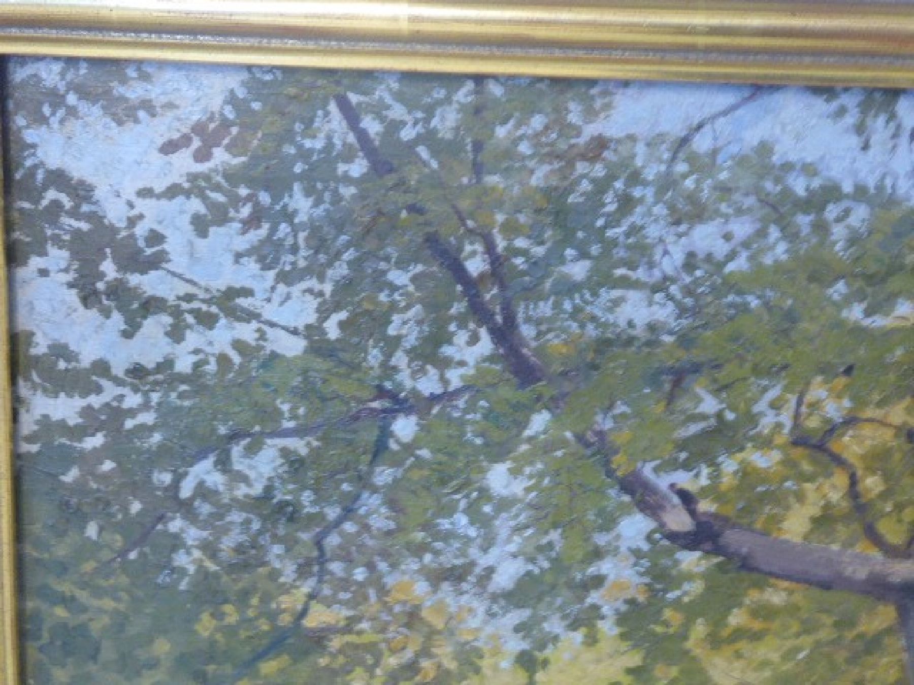 Detail e: Max Maertens, 1887 Braunschweig-1970 Gstadt am Chiemsee, "Spätsommer im Englischen Garten", Öl/Lwd, restauriert, rechts unten signiert u. ...