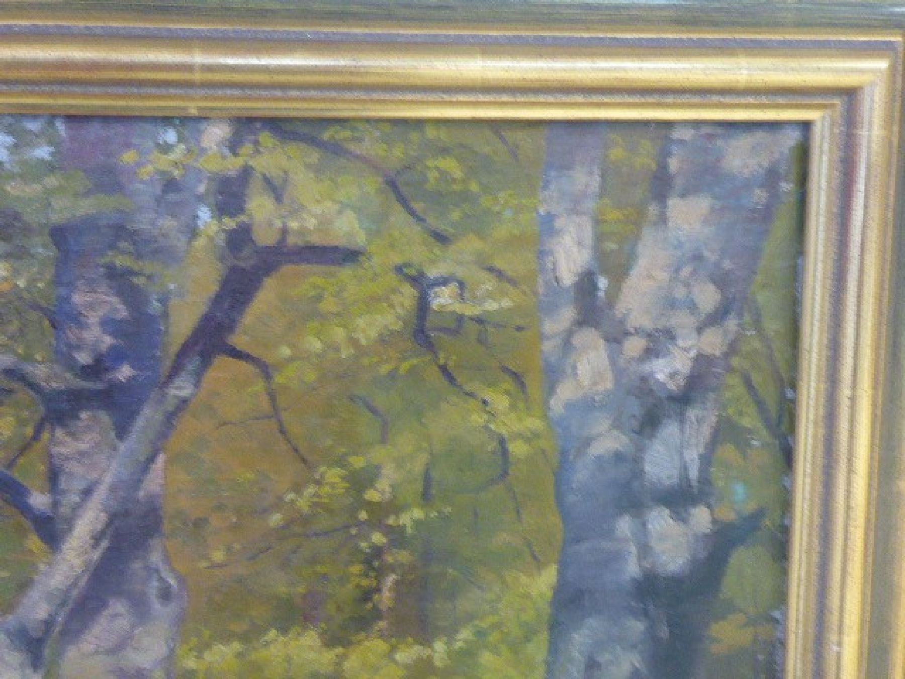 Detail f: Max Maertens, 1887 Braunschweig-1970 Gstadt am Chiemsee, "Spätsommer im Englischen Garten", Öl/Lwd, restauriert, rechts unten signiert u. ...