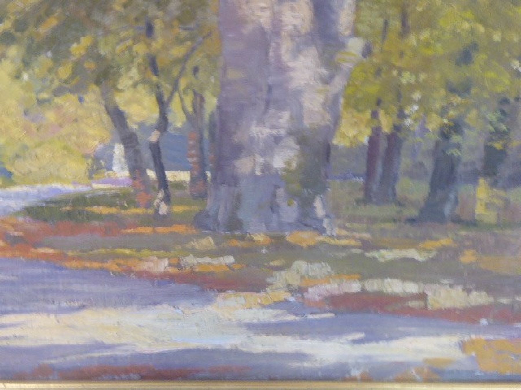 Detail g: Max Maertens, 1887 Braunschweig-1970 Gstadt am Chiemsee, "Spätsommer im Englischen Garten", Öl/Lwd, restauriert, rechts unten signiert u. ...