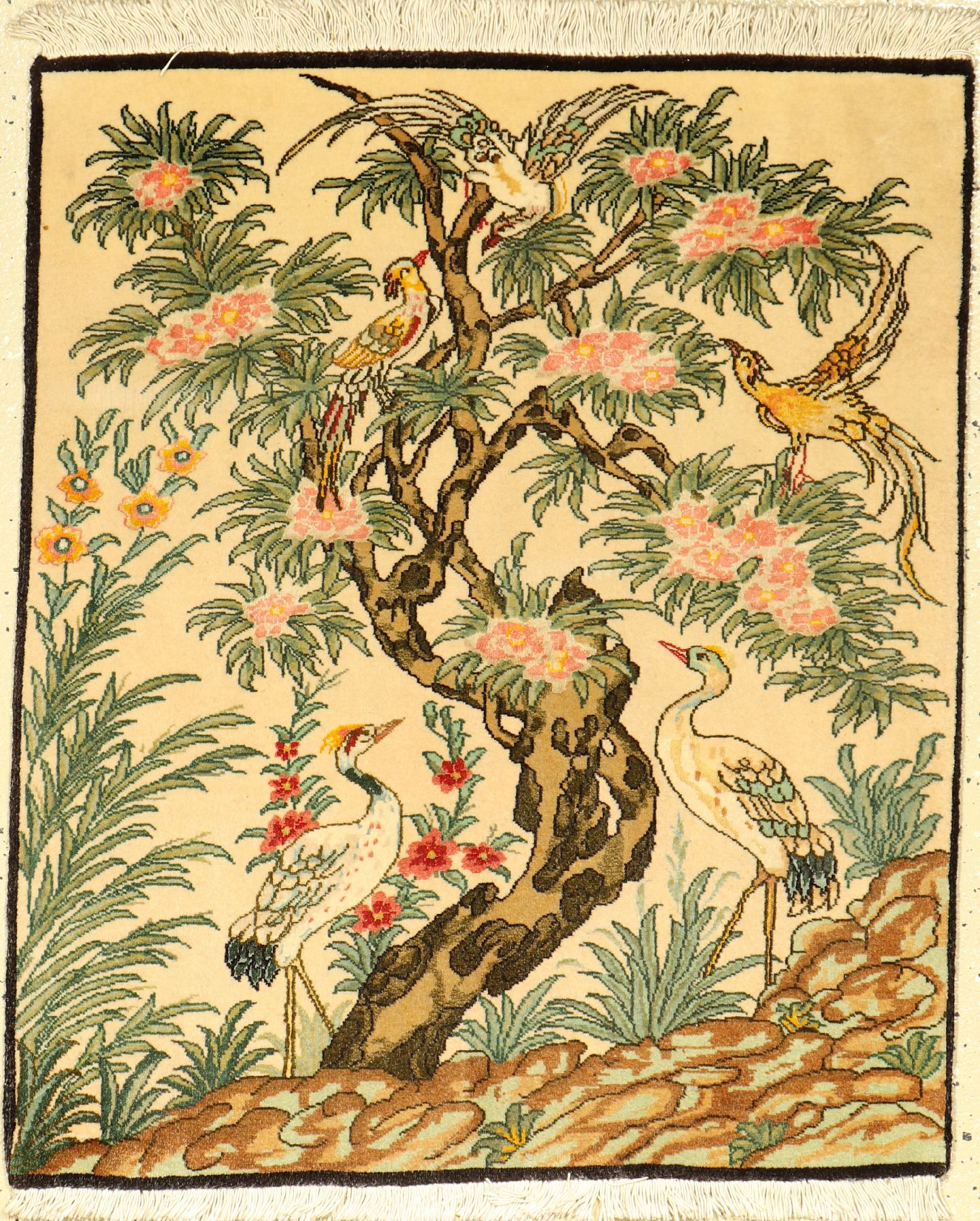 Täbriz alt (50 RAJ), Persien, ca. 40 Jahre,Korkwolle mit Seide, ca. 74 x 60 cm, EHZ: 2, feine Qualität