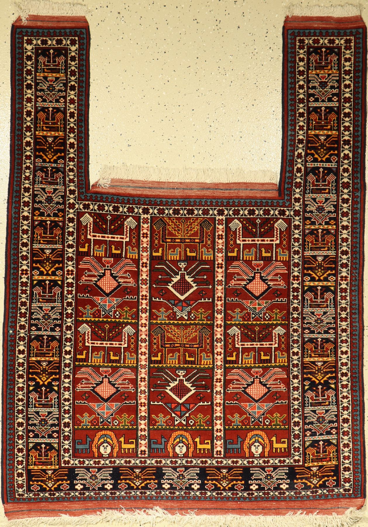 Gouchan Pferdedecke, Persien, ca. 30 Jahre,Wolle auf Wolle, ca. 172 x 124 cm, EHZ: 2-3, (kleines Loch)