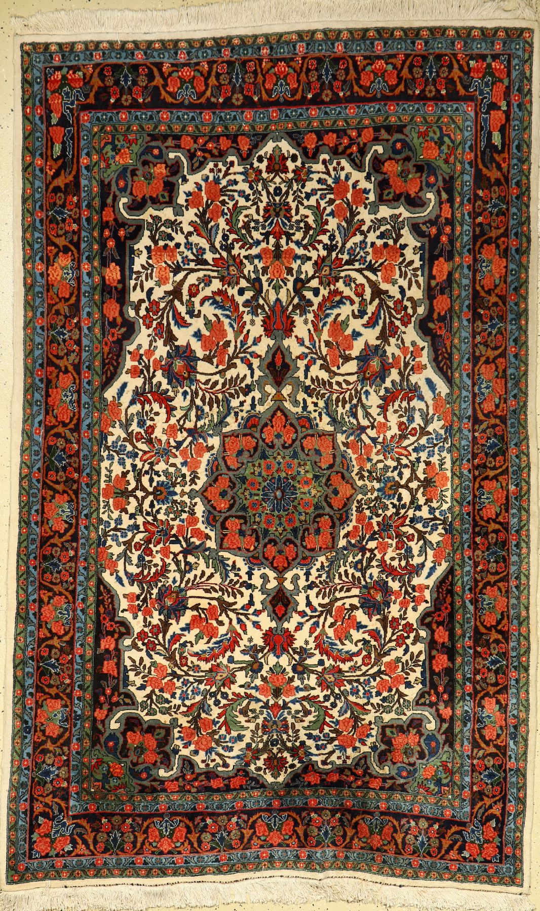 Rosen Bidjar alt, Persien, ca. 50 Jahre, Korkwolle, ca. 220 x 137 cm, EHZ: 2-3 (reinigungsbed.)