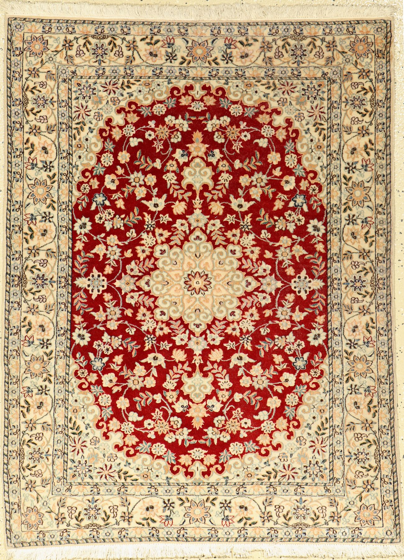 Feiner Nain (6LA), Persien, ca. 20 Jahre, Korkwolle mit Seide, ca. 114 x 85 cm, EHZ: 2