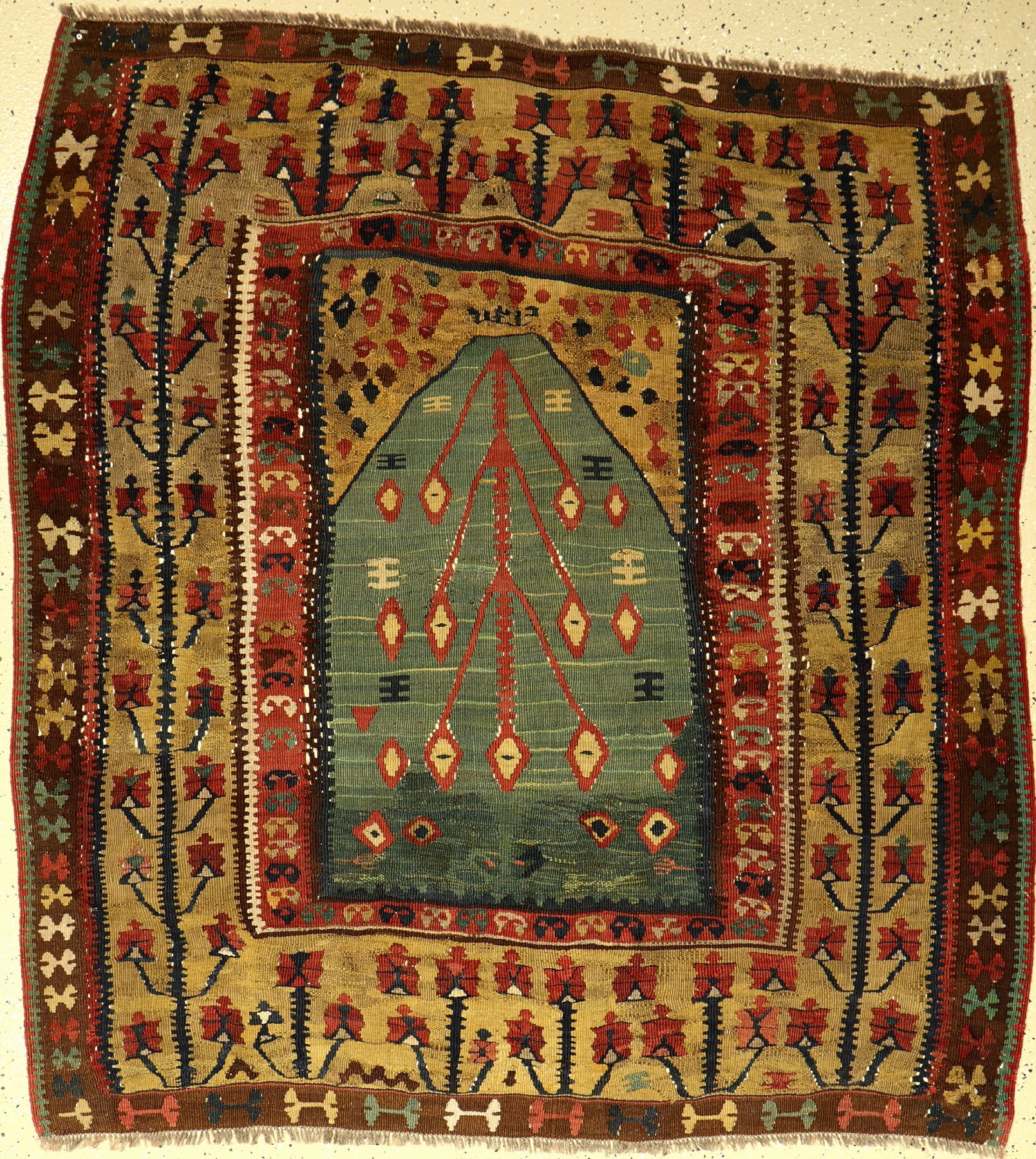 Erzurum Kelim, Anatolien, 19.Jhd, Wolle aufWolle, ca. 150 x 145 cm, EHZ: 4