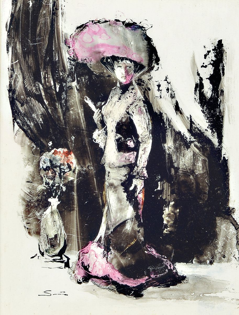Detail a: Lajos Sebök, 1910, Szeged (Ungarn)-1996 Neuss, Konvolut aus 2 arbeiten, Beide gerahmt, je sign., je gesamt ca. 37x31 cm