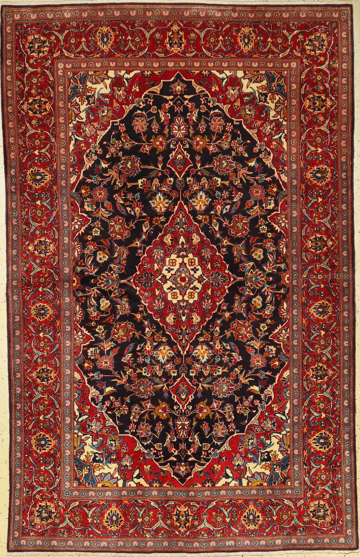 Keschan Kork, Persien, ca. 50 Jahre, Korkwolle, ca. 221 x 141 cm, EHZ: 2 (fachkundig gereinigt).