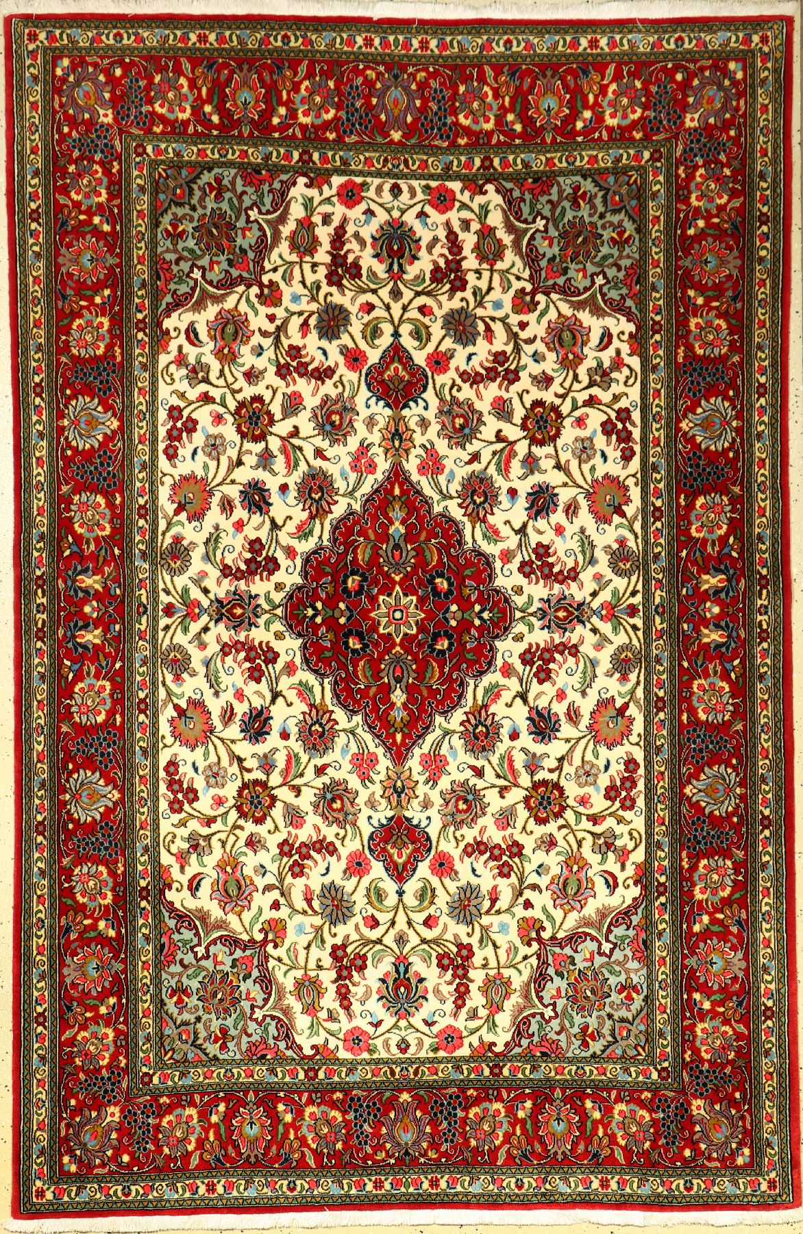 Feiner Ghom Kork, Persien, ca. 30 Jahre, Korkwolle, ca. 217 x 143 cm, EHZ: 2, (fachkundig gereinigt)