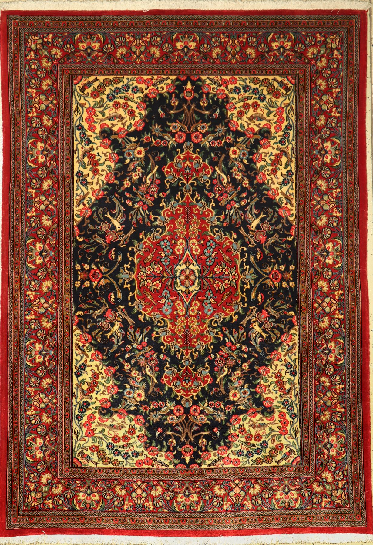 Feiner Ghom Kork, Persien, ca. 30 Jahre, Korkwolle, ca. 198 x 140 cm, EHZ: 2, (fachkundig gereinigt)