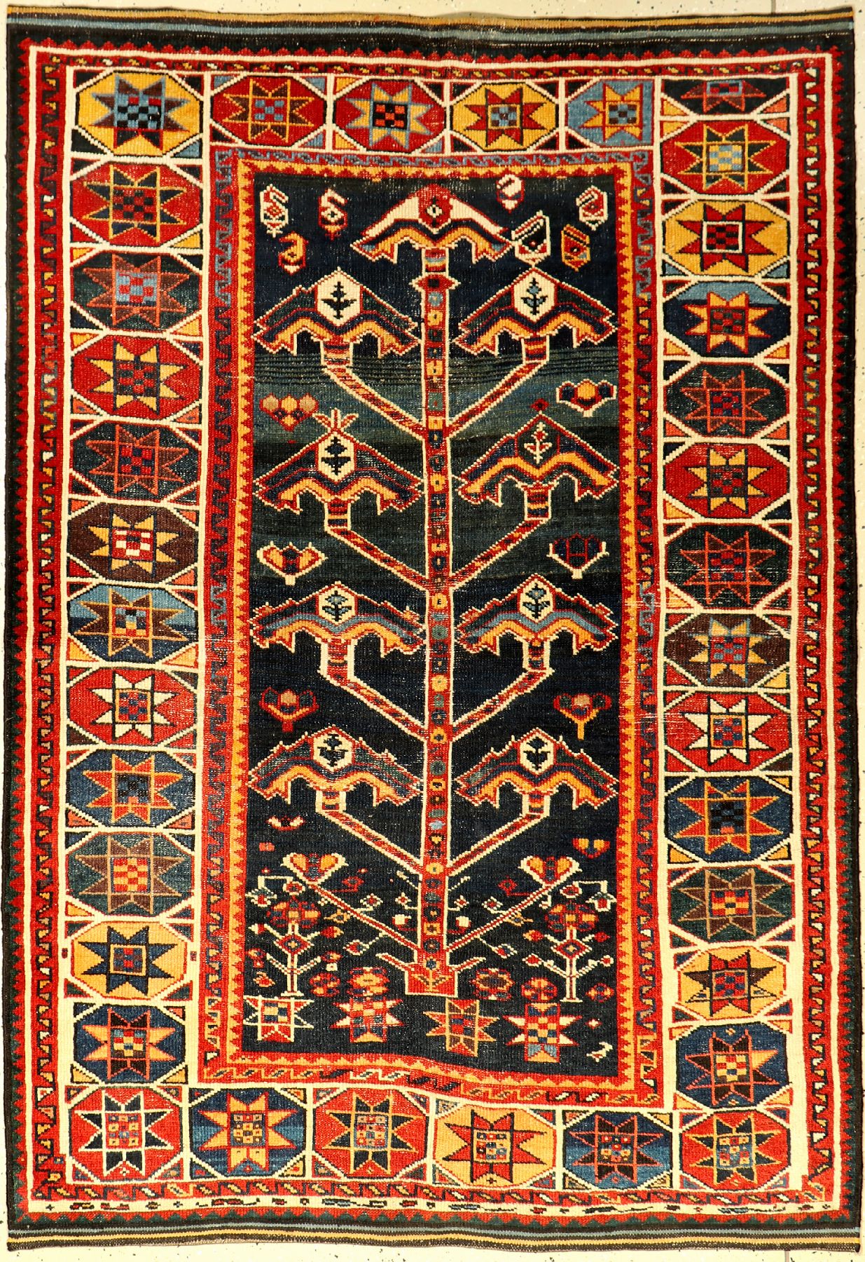 Seltener Luri alt, Persien, um 1930, Wolle auf Wolle, ca. 192 x 139 cm, Seltenes Design, Baum Muster, EHZ: 2-3, (fachkundig gereinigt)