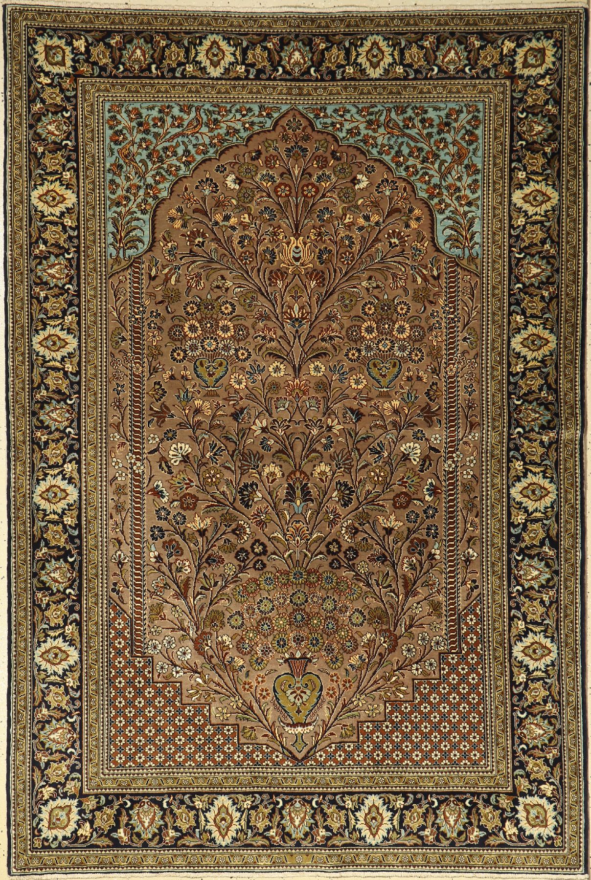 Feiner Ghom Kork, Persien, ca. 40 Jahre, Korkwolle, ca. 207 x 139 cm, hochwertig, EHZ: 2, (fachkundig gereinigt)