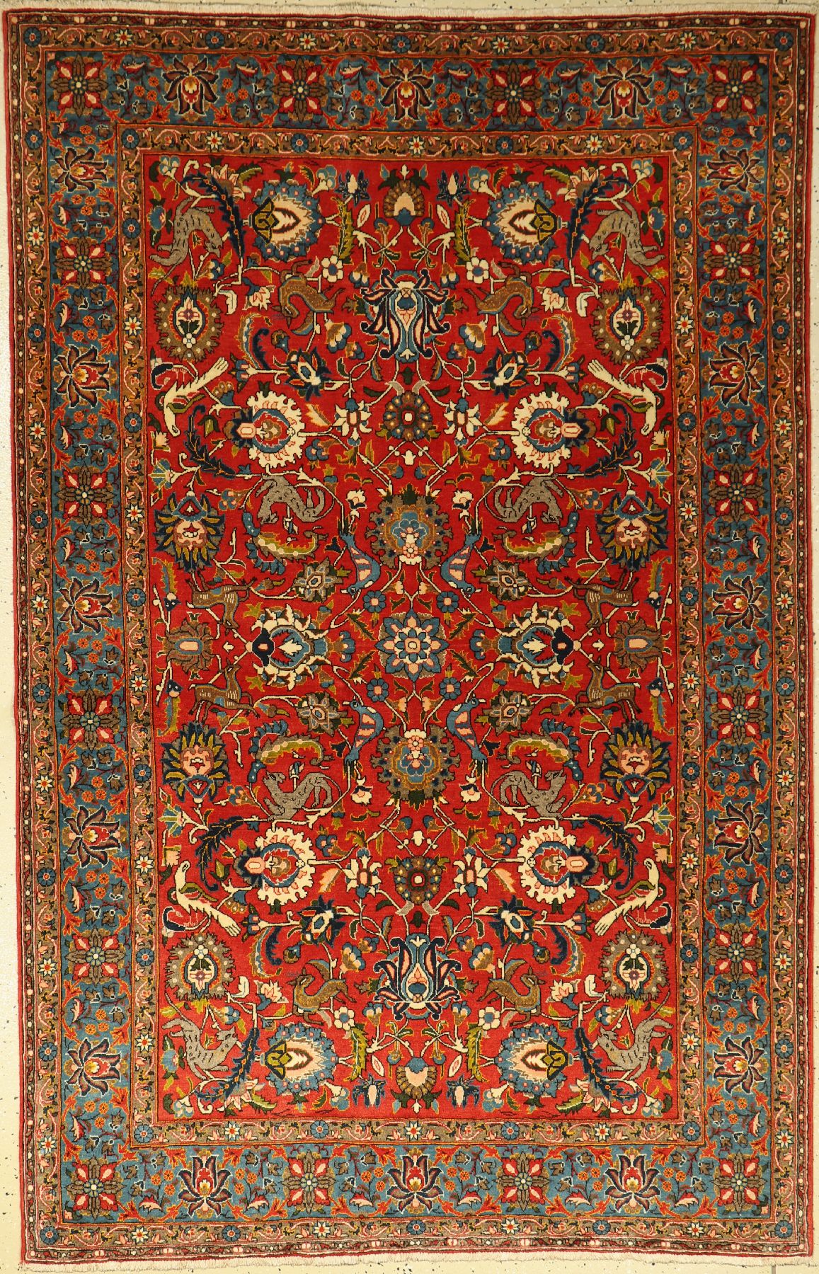 Feiner Ghom Kork, Persien, ca. 40 Jahre, Korkwolle, ca. 217 x 140 cm, EHZ: 2, (fachkundig gereinigt)