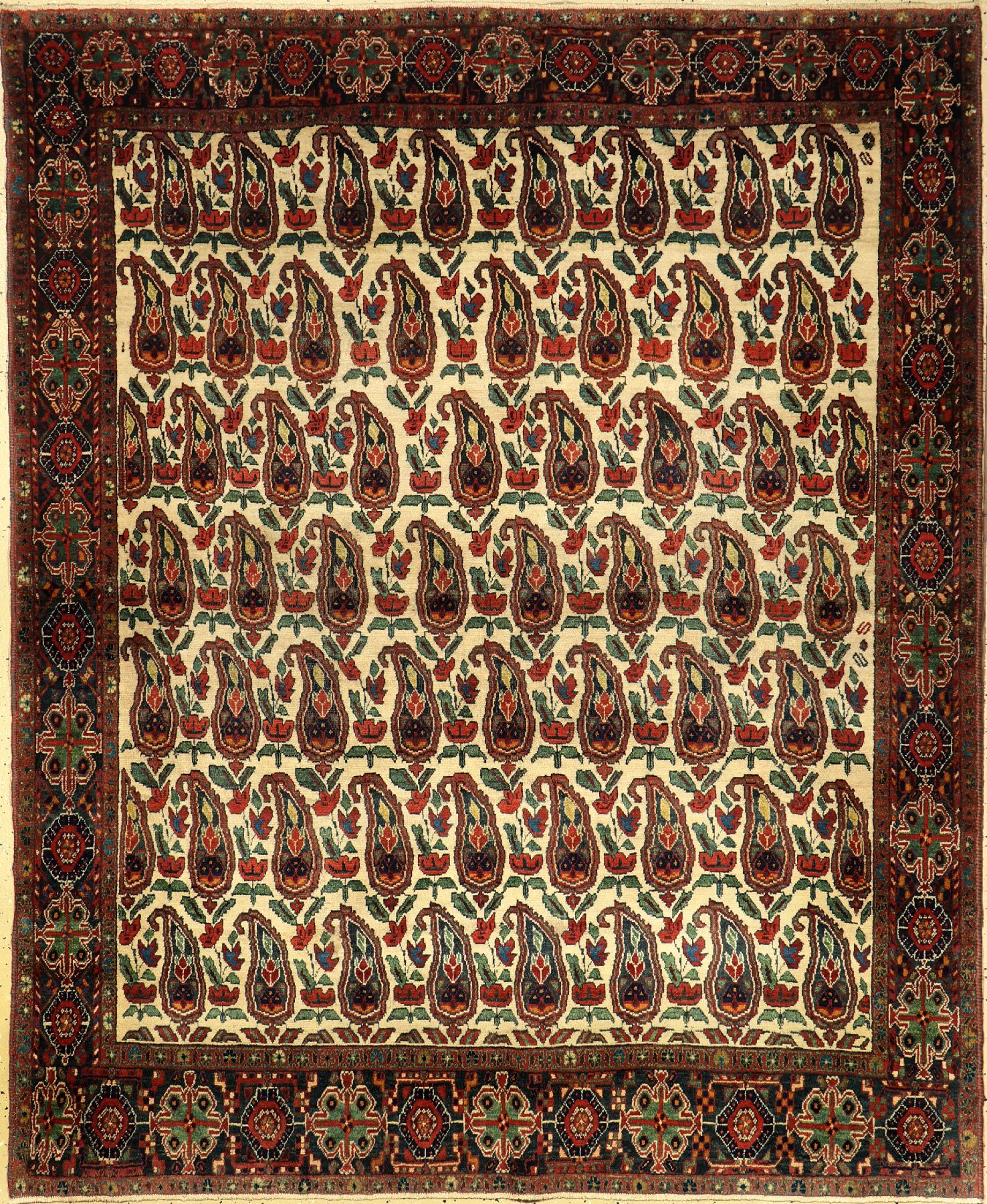 Afschar/Sirjan alt, Persien, um 1930, Wolleauf Baumwolle, ca. 193 x 158 cm, EHZ: 2-3, (fachkundig gereinigt)