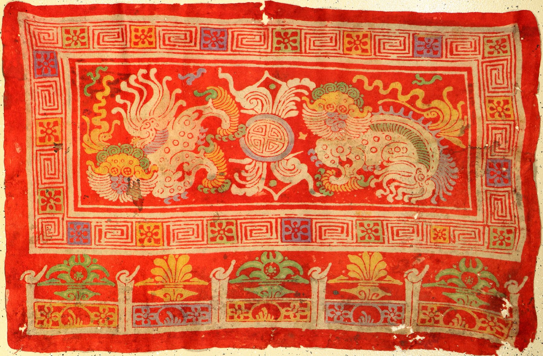 Filz antik, Tibet/Ostturkestan, 19.Jhd., (1890), Filz, ca. 176 x 114 cm, Sammlung Koos de Jong, EHZ: 4-5