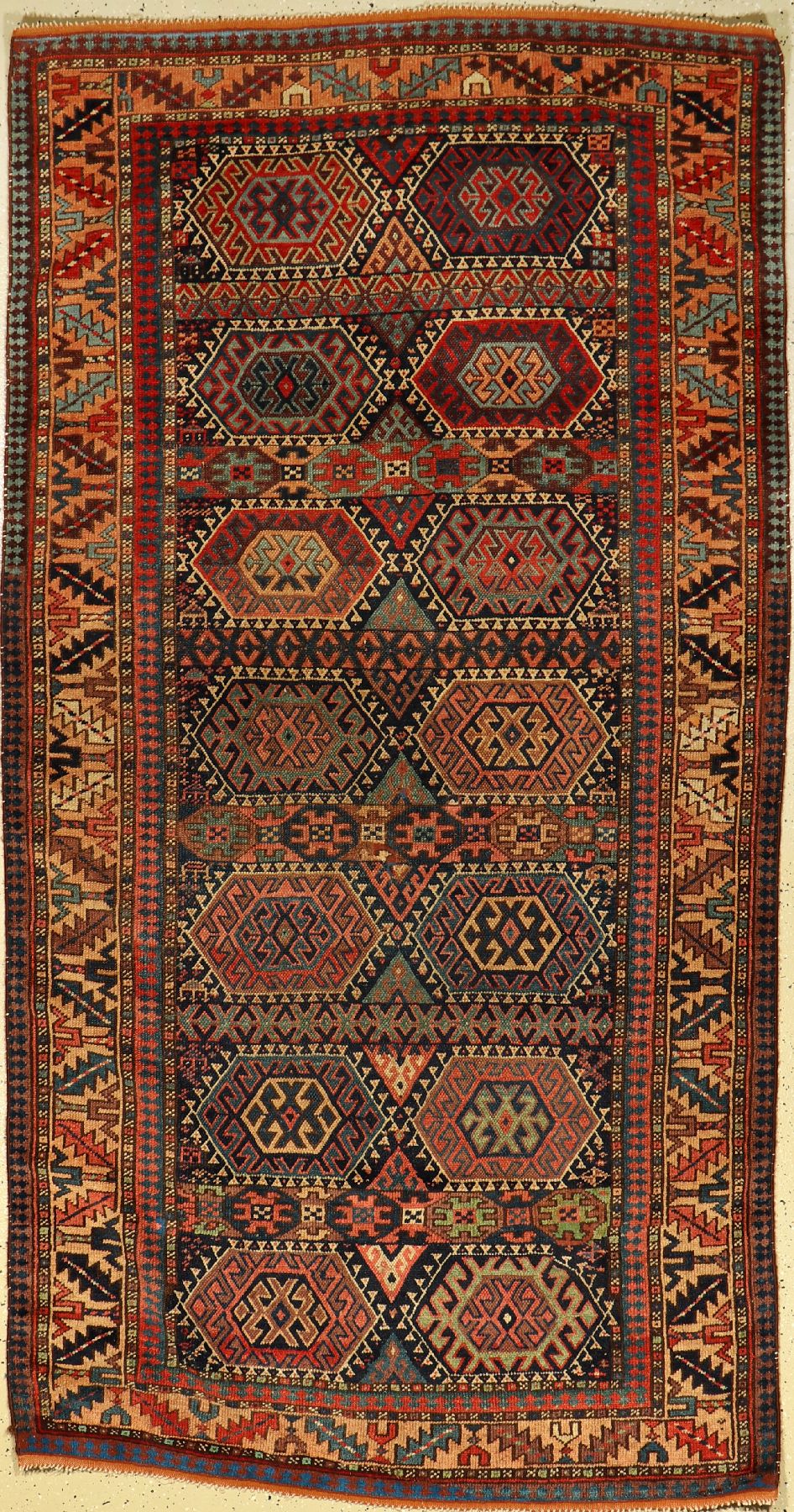 Seltener Jaff Teppich antik, Persien, 19.Jhd., Wolle auf Wolle, ca. 233 x 124 cm, Kurdischer Teppich, EHZ: 3