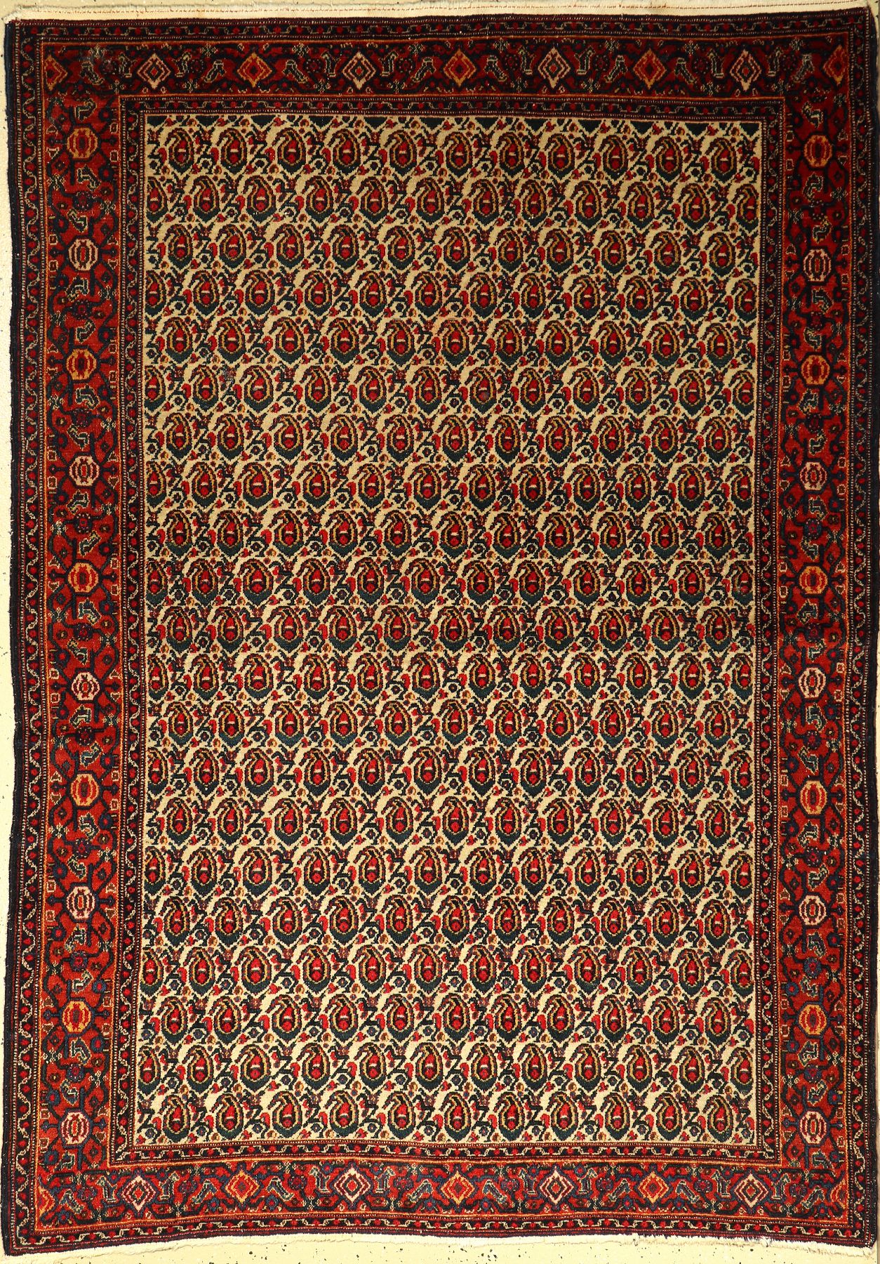 Feiner Senneh alt, Persien, ca. 60 Jahre, Wolle auf Baumwolle, ca. 205 x 145 cm, EHZ: 2-3
