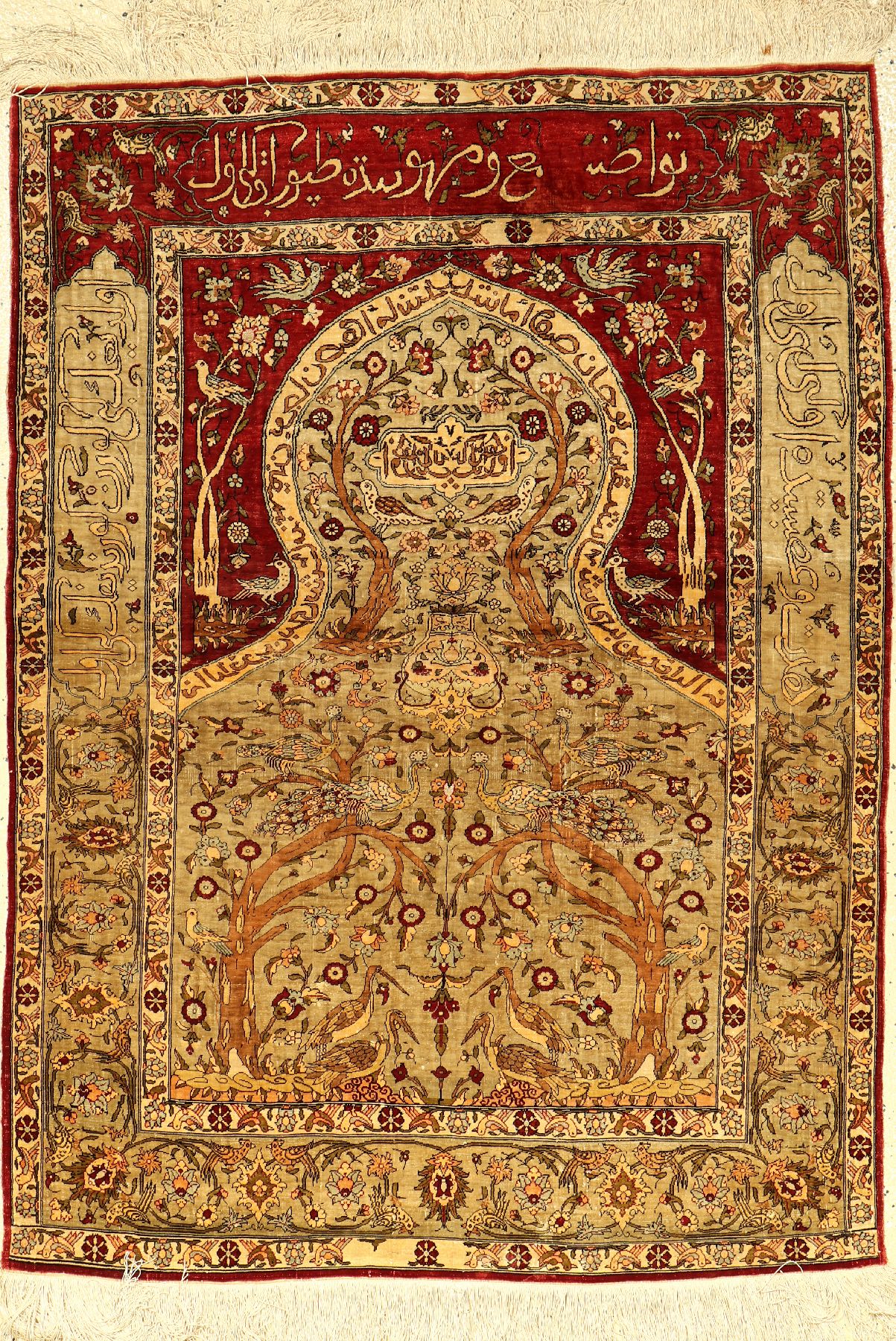 Feiner Seiden Hereke Özipek alt (Signiert), Türkei, um 1950, reine Seide, ca. 130 x 94 cm, EHZ: 2-3