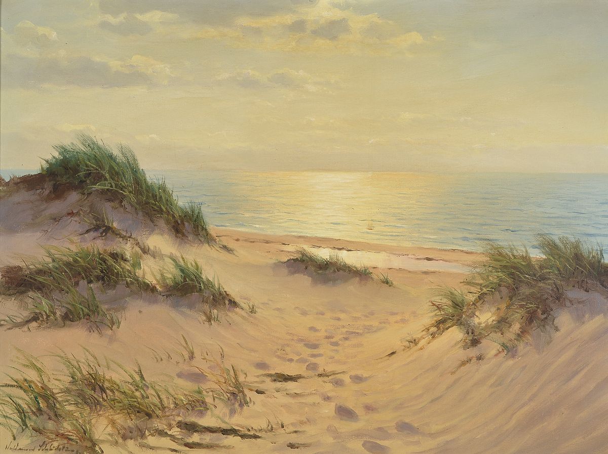 Waldemar Schlichting, 1896 Berlin-1970, Abend in den Dünen, Öl/Lwd, links unten signiert, ca. 60x80cm, R. ca. 72x92cm