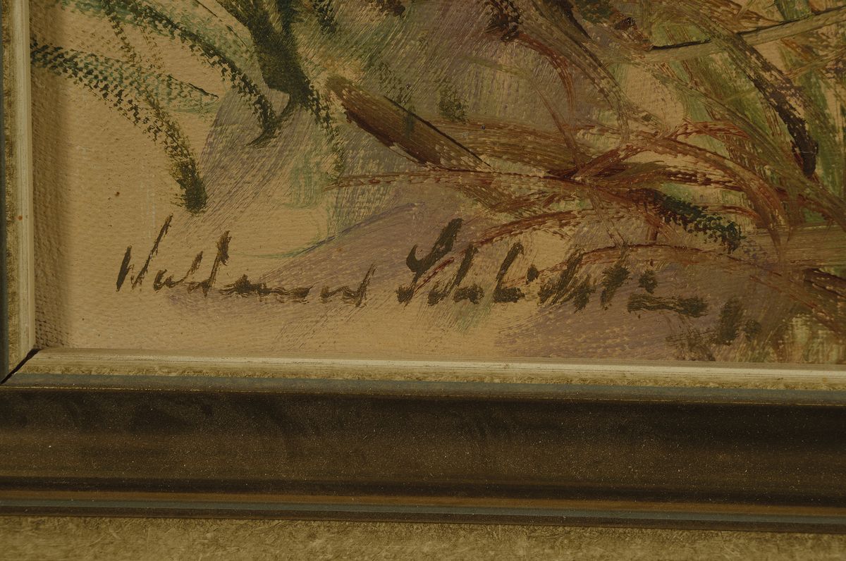 Detail a: Waldemar Schlichting, 1896 Berlin-1970, Abend in den Dünen, Öl/Lwd, links unten signiert, ca. 60x80cm, R. ca. 72x92cm