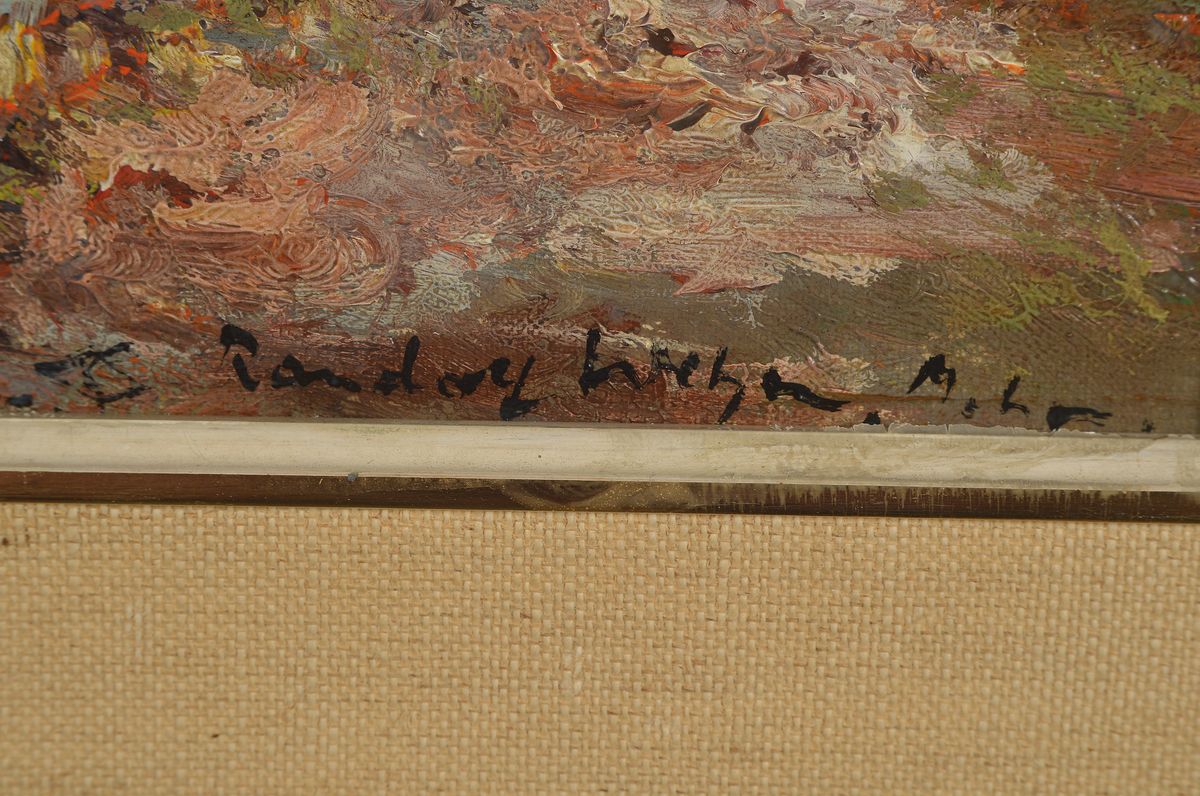 Detail a: Randolf Wehn, 1911-1987 München, Schäferin mit ihren Tieren in einer Schlucht, Öl/Lwd, rechts unten signiert, ca. 50x30cm/ 66x46cm, R.