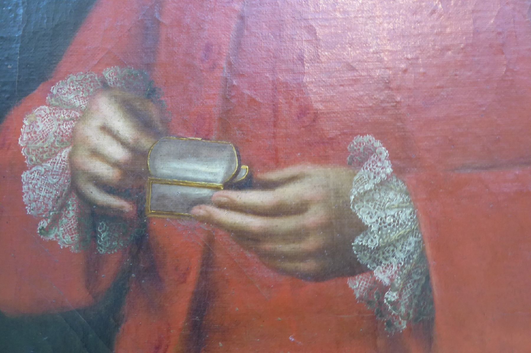 Detail a: Andreas Hölzl, deutscher Maler, erw. um 1770-1795, wurde 1776 Hofmaler des Fürstbischofs von Freising, hier: Porträt des Simon Fahrer, königl. ...