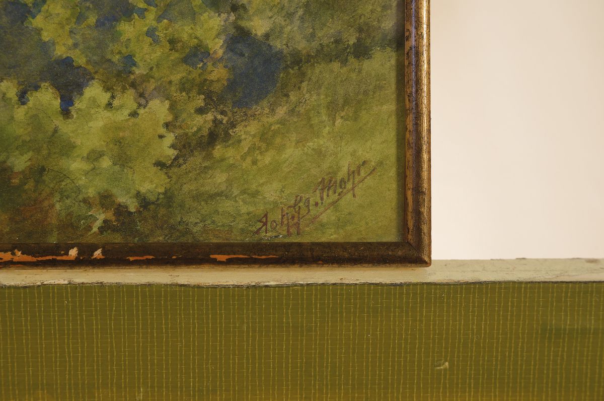Detail c: Johann Georg Mohr, 1846-1943 Frankfurt a.M.,2 Aquarelle: Blick in das Weiltal im Taunus, rechts unten signiert, ca. 16x22cm, u.Gl., R.; Blick auf ...