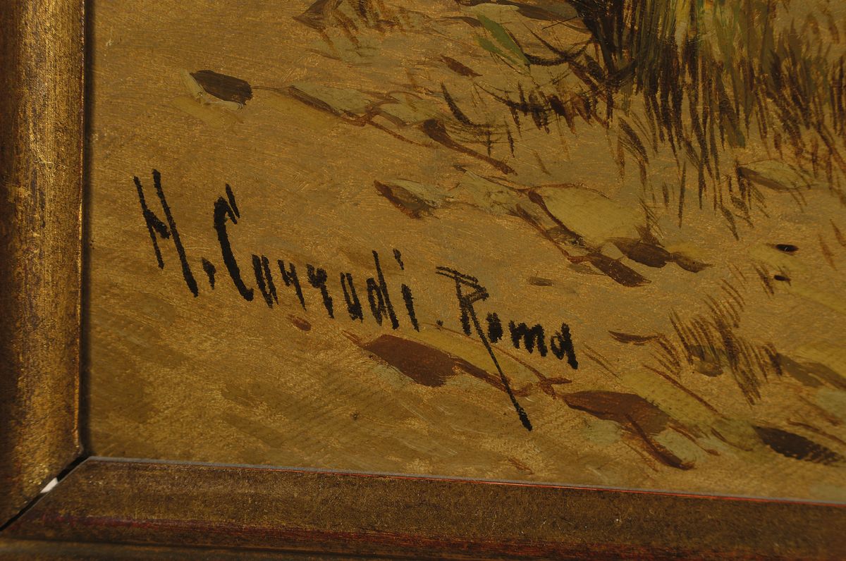Detail b: Hermann David Salomon Corrodi, 1844 Frascati -1905 Rom, römischer Maler schweizer Abstammung, Studium in Genf bei Alexander Calame, danach bei ...