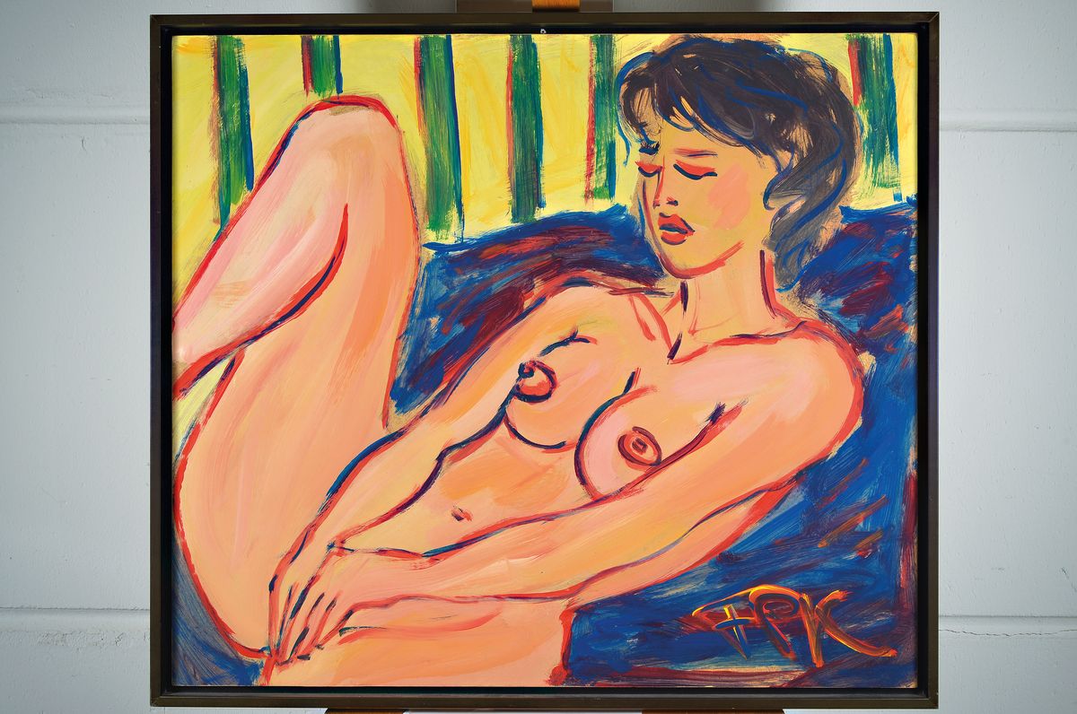 Detail k: Felix Samuel Pfefferkorn, 1945 Berlin-1980, bekannter Vertreter der Berliner Wilden, hier:Passionate Girl, Acryl/Hartfaser, rechts unten monogr., ...