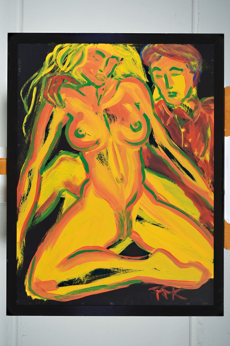 Detail k: Felix Samuel Pfefferkorn, 1945 Berlin-1980, bekannter Vertreter der Berliner Wilden, hier:Desire, Acryl auf Hartfaser, rechts unten monogrammiert, ...
