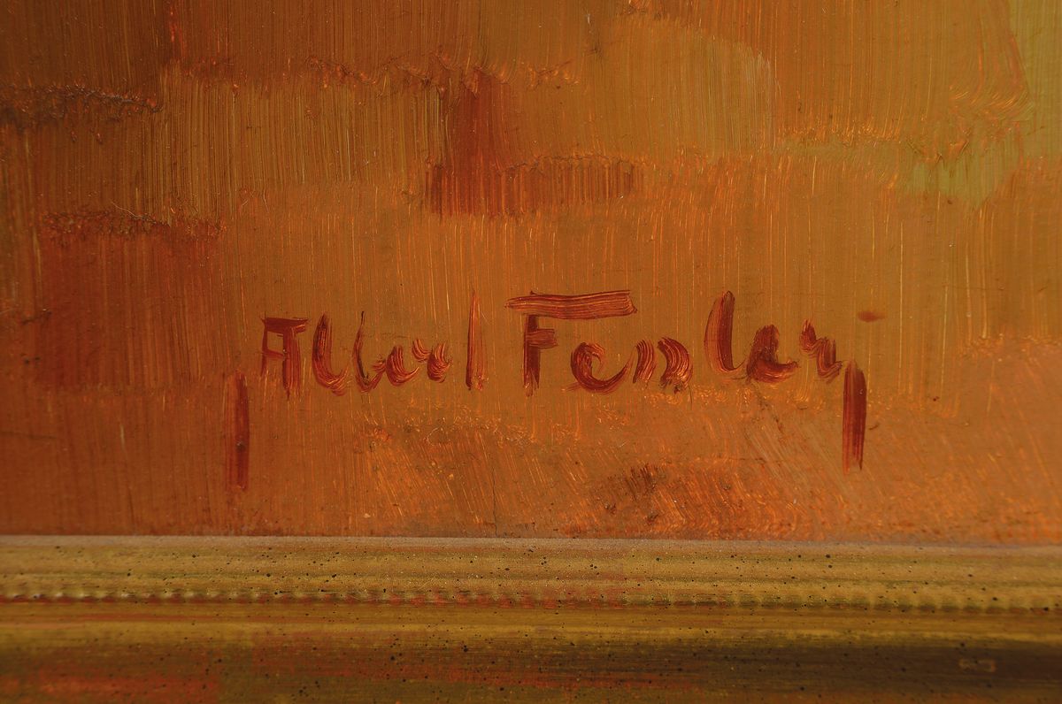 Detail a: Albert Fessler, 1908-1978 Königsbach/Baden, Studium an den Akademien Karlsruhe und München, Mitglied der Grötzinger Malerkolonie, hier: Großer ...